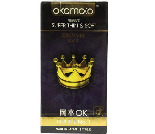 冈本ok避孕套皇冠型超薄柔软天然胶乳橡胶避孕套招商代理 10只 日本