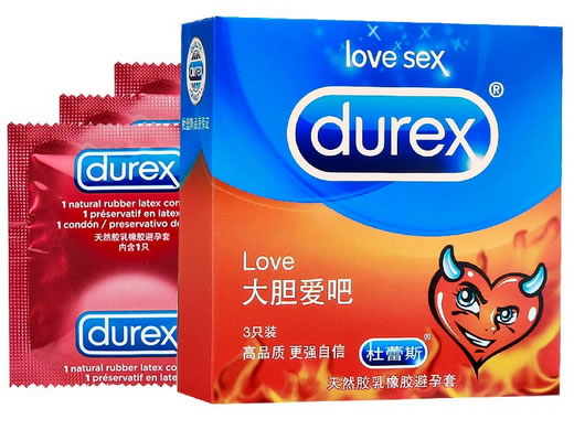 杜蕾斯天然胶乳橡胶避孕套招商代理 3只装