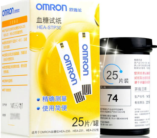 欧姆龙血糖试纸+一次性使用采血针招商代理 欧姆龙 HEA-STP30 25片