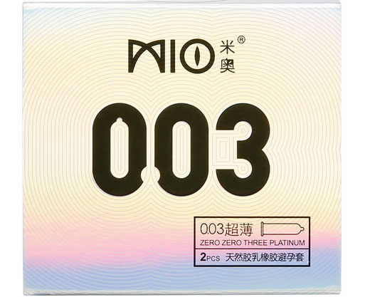 米奥天然胶乳橡胶避孕套招商代理 0.03超薄 2只 广州双一