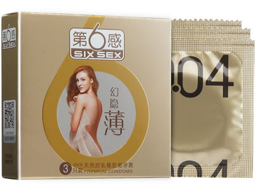 第6感天然胶乳橡胶避孕套招商代理 3只装(幻隐薄) 天津中生