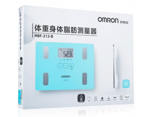 欧姆龙体重身体脂肪测量器招商代理 欧姆龙 HBF-212-B 湖蓝色