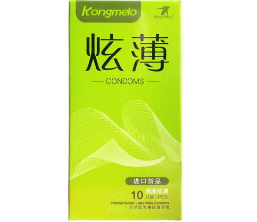 Kong MeLo天然胶乳橡胶避孕套招商代理 10只装 润滑炫薄 马来西亚