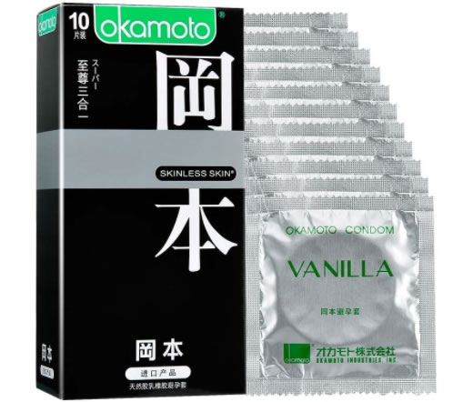 至尊三合一天然胶乳橡胶避孕套招商代理 10只 日本