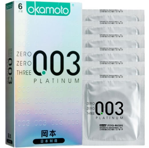 冈本天然胶乳橡胶避孕套招商代理 6片装 0.03白金超薄