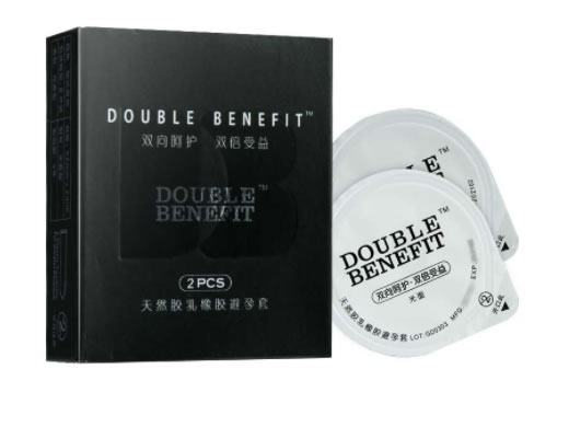 DOUBLE BENEFIT天然胶乳橡胶避孕套招商代理 DOUBLE BENEFIT 2只(花香型)