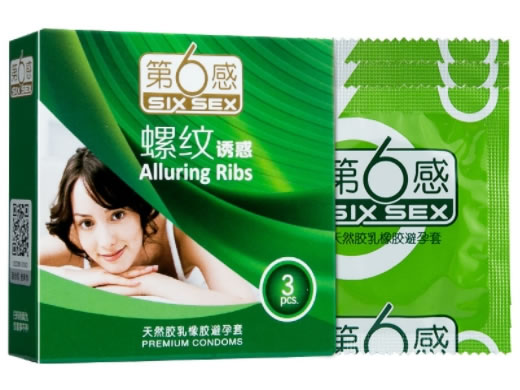 第6感超薄螺纹柠檬香安全套天然胶乳橡胶避孕套招商代理 3只 马来西亚