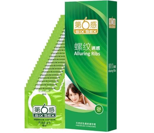 第6感螺纹柠檬香天然胶乳橡胶避孕套招商代理 24只 马来西亚