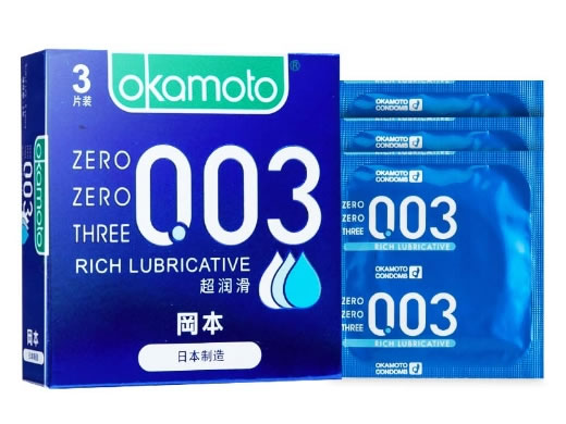 冈本天然胶乳橡胶避孕套招商代理 超润滑 3片装 冈本
