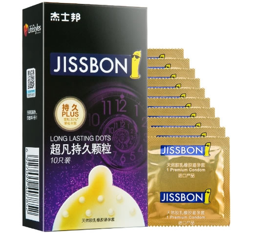 杰士邦天然胶乳橡胶避孕套招商代理 超凡持久颗粒 10只装