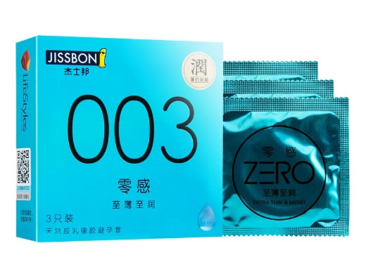 杰士邦天然胶乳橡胶避孕套招商代理 3只装 零感至薄至润