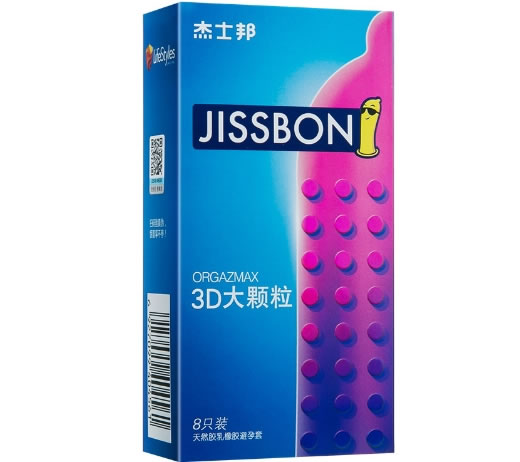 杰士邦天然胶乳橡胶避孕套招商代理 8只 3D大颗粒