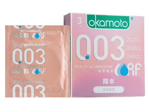 冈本天然胶乳橡胶避孕套招商代理 0.03贴身超滑 3只装