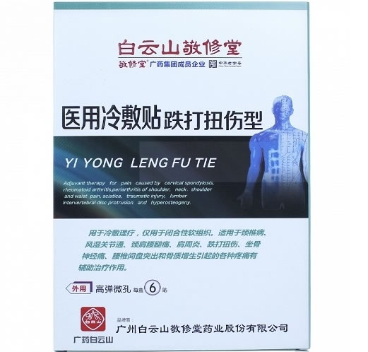白云山敬修堂医用冷敷贴招商代理 6贴 白云山敬修堂