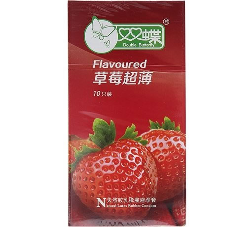 双蝶天然胶乳橡胶避孕套招商代理 (草莓超薄)10只 青岛双蝶集团股份