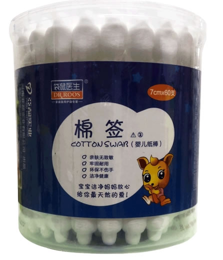 袋鼠医生棉签招商代理 7cm*60支 袋鼠医生