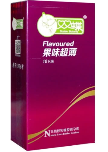 双蝶天然胶乳橡胶避孕套招商代理 果味超薄 10只