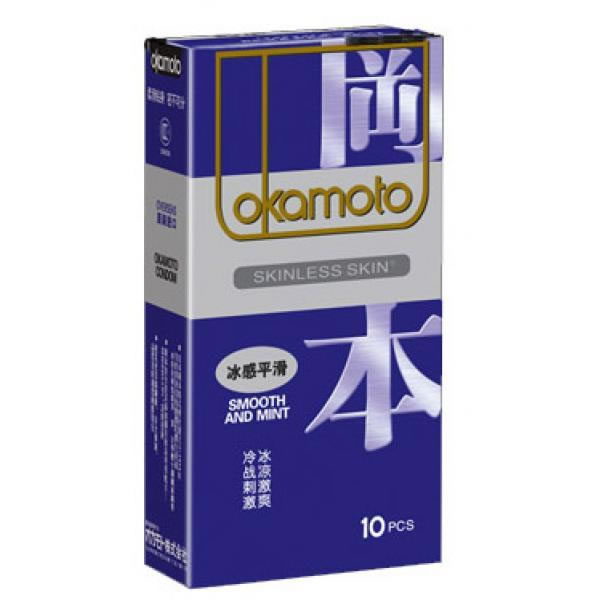 天然胶乳橡胶避孕套(冈本避孕套冰感平滑)招商代理 10只 日本