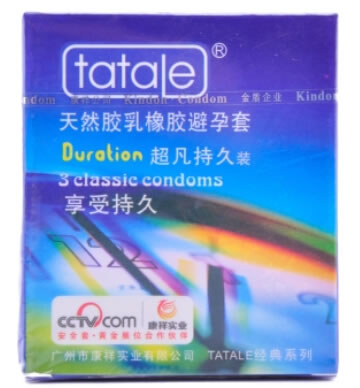 TATALE超凡持久装 光面天然胶乳橡胶避孕套招商代理 光面3只 广东汇通