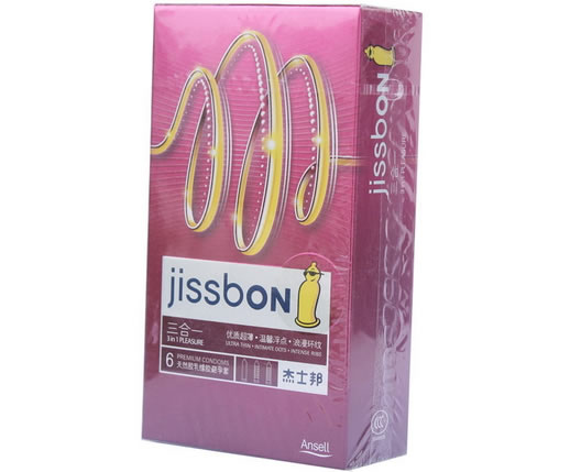 杰士邦天然胶乳橡胶避孕套招商代理 6只 三合一