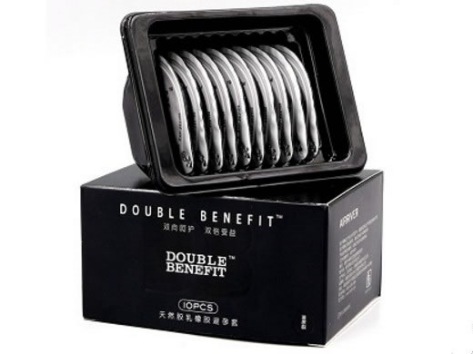 DOUBLE BENEFIT天然胶乳橡胶避孕套招商代理 10只 光面型(玻尿酸)