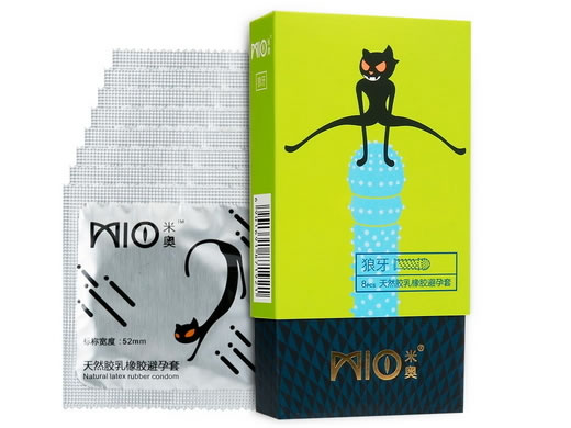 米奥天然胶乳橡胶避孕套招商代理 颗粒型 8只