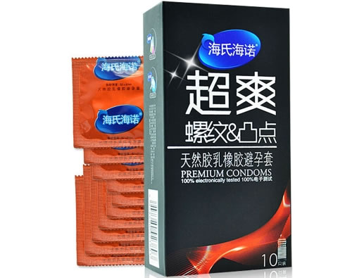海氏海诺天然胶乳橡胶避孕套招商代理 海氏海诺 10只装 超爽螺纹&amp;凸点