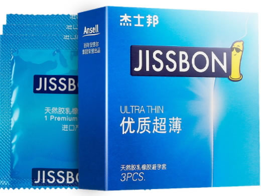 杰士邦优质超薄天然胶乳橡胶避孕套招商代理 3只 泰国