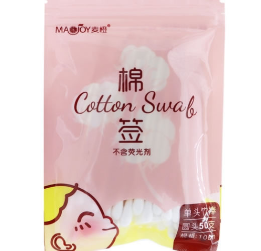 麦橙棉签招商代理 单头竹棒 10cm*50支(圆头)