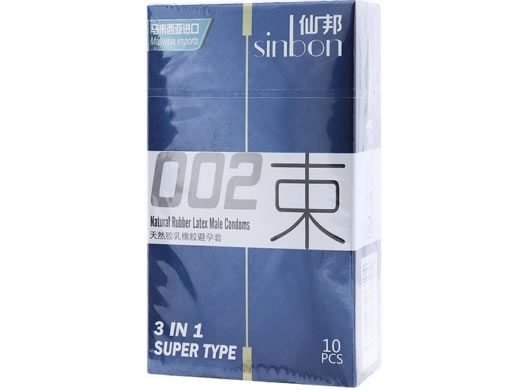 仙邦天然胶乳橡胶避孕套招商代理 三合一型 10只