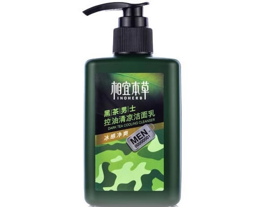 相宜本草黑茶男士控油清凉洁面乳