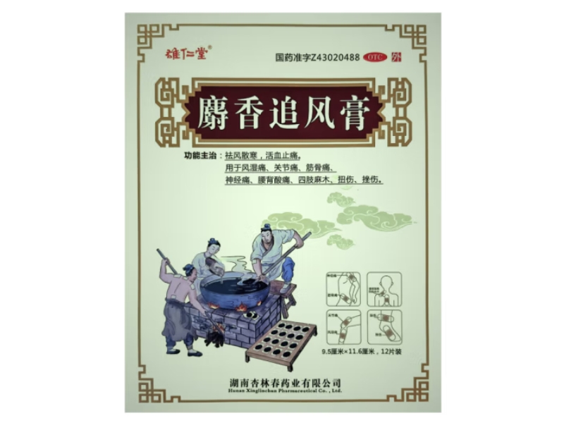 雄仁堂麝香追风膏招商代理 雄仁堂 12片